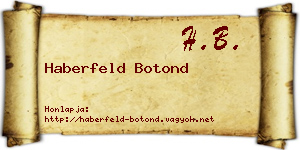 Haberfeld Botond névjegykártya
